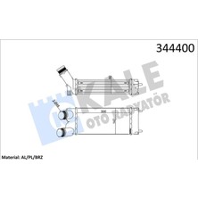 KALE RADYATÖR Kale 344400 - Turbo Radyatörü Intercooler Partner 08 Berlıngo 08