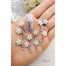 Misyul Tırnak Süsleme Damla Çiçek Charm Seti, Nail Art Tırnak Süslemesi