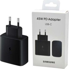 Samsung Galaxy S23 Ultra 5g Uyumlu 45W Süper Hızlı Type-C Şarj Cihazı Adaptör-Siyah