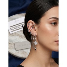 Mia Donna Jewelry Mia Donna 14K Gezegen Galaksi Çoklu Küpe Seti