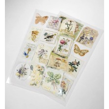 Giftmoda Şeffaf Vintage Pul Sticker Seti