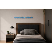 Boyutron Spor Sağlık Disiplin Modern 3D Baskı Dekoratif Duvar Yazısı Tablo - Sky Bkue - 5 cm Yükseklik
