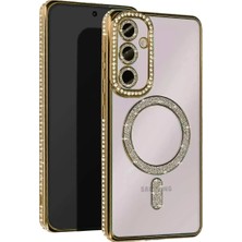Zemira Home Newface Samsung Galaxy S25 Fe Joke Simli Magneticsafe Kılıf - Gold