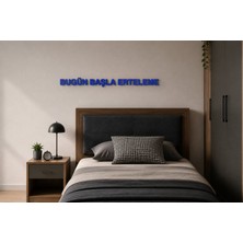 Boyutron Bugün Başla Erteleme Modern 3D Baskı Dekoratif Duvar Yazısı Tablo - Navy Blue - 5 cm Yükseklik