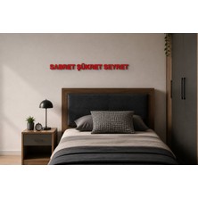 Boyutron Sabret Şükret Seyret Modern 3D Baskı Dekoratif Duvar Yazısı Tablo - Red - 5 cm Yükseklik