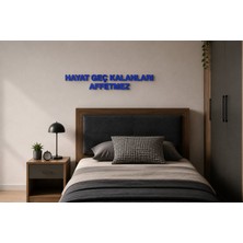 Boyutron Hayat Geç Kalanları Affetmez Modern 3D Baskı Dekoratif Duvar Yazısı Tablo - Navy Blue - 5 cm Yükseklik