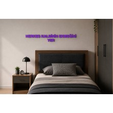 Boyutron Herkes Kalbinin Ekmeğini Yer Modern 3D Baskı Dekoratif Duvar Yazısı Tablo - Purple - 5 cm Yükseklik
