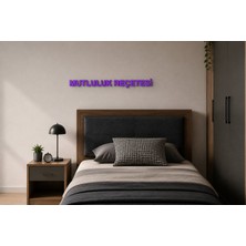 Boyutron Mutluluk Reçetesi Modern 3D Baskı Dekoratif Duvar Yazısı Tablo - Purple - 5 cm Yükseklik