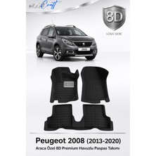 Otocraft Peugeot 2008 2013-2020 Araca Özel 8d Havuzlu Oto Paspas Takımı Siyah Tam Set 3 Parça