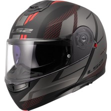 Ls2 Strobe 2 Code Mat Siyah - Gri Çene Açılır Kask