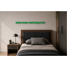 Boyutron Gece Daha Yeni Başlıyor Modern 3D Baskı Dekoratif Duvar Yazısı Tablo - Green - 5 cm Yükseklik