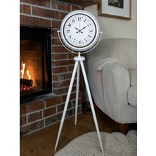Nikaa Shop Klasik Rakamlı Beyaz Tripod Ayaklı Saat