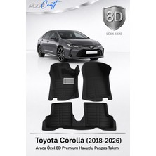 Otocraft Toyota Corolla 2018-2026 Araca Özel 8d Havuzlu Oto Paspas Takımı Siyah Tam Set 3 Parça