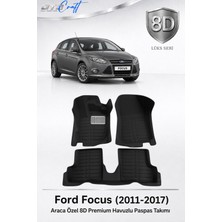 Otocraft Ford Focus 2011-2017 Araca Özel 8d Havuzlu Oto Paspas Takımı Siyah Tam Set 3 Parça
