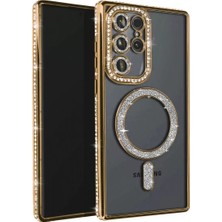Zemira Home Newface Samsung Galaxy S25 Ultra Kılıf Joke Simli Magneticsafe Kılıf - Gold