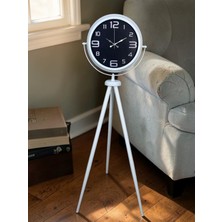 Nikaa Shop Kontrast Tasarım Beyaz Tripod Ayaklı Saat
