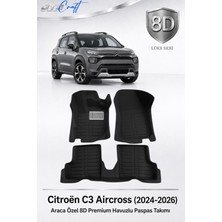 Otocraft Citroën C3 Aircross 2024-2026 Araca Özel 8d Havuzlu Oto Paspas Takımı Siyah Tam Set 3 Parça
