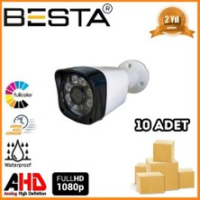 Nikaa Shop 2 Mp 1080P 6 Atom Warm LED Bullet Ahd Güvenlik Kamerası 10 Adet Koli