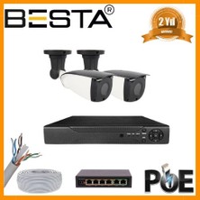 Nikaa Shop 5 Mp 1440P 2 Dış Mekan Kameralı Ip Poe Güvenlik Seti