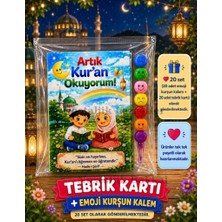 Nostaljik Lezzetler Artık Kur'an Okuyorum Hediyesi 20 Set Kur'an Kursu-Hatim Töreni Hatırası Emoji Kurşun Kalem Tebrik Kartı Hediyeli