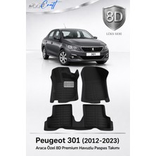Otocraft Peugeot 301 2012-2023 Araca Özel 8d Havuzlu Oto Paspas Takımı Siyah Tam Set 3 Parça