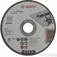 TeknoKapsül Bosch  - Expert Serisi Inox (Paslanmaz Çelik) Için Düz Kesme Diski (Taş) – Rapido - As 60 T Inox