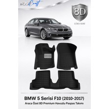 Otocraft Bmw 5 Serisi F10 2010-2017 Araca Özel 8d Havuzlu Oto Paspas Takımı Siyah Tam Set 3 Parça
