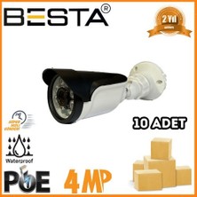 Nikaa Shop 4 Mp 6 Atom LED Ip Poe Bullet Güvenlik Kamerası 10 Adet Koli