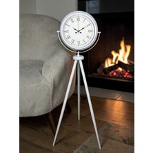 Nikaa Shop Beyaz Zarif Roma Rakamlı Tripod Ayaklı Saat