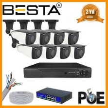Nikaa Shop 5 Mp 1440P 8 Dış Mekan Kameralı Ip Poe Güvenlik Seti
