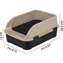 MarkEntegra 52 x 37 x 23 cm Boyutunda Yüksek Kenarlı Kedi Tuvaleti