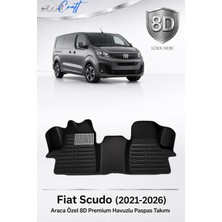 Otocraft Fiat Scudo 2021-2026 Araca Özel 8d Havuzlu Oto Paspas Takımı Siyah Ön Kabin