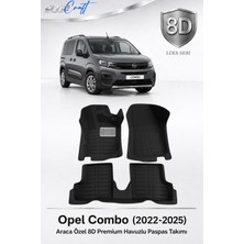 Otocraft Opel Combo 2022-2025 Araca Özel 8d Havuzlu Oto Paspas Takımı Siyah Tam Set 3 Parça