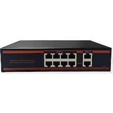Novacom NVC-HIF0820FBL-C 8+2 Port 120W 10/100Mbps PoE Switch (250m Extend Modlu)