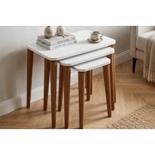 Vivense Letto Zigon Sehpa Beyaz Plastik Ayaklı Dikdörtgen 3 Parça 50 cm Yükseklik 56 cm Genişlik
