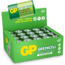 GP Greencel R20 Kalın D Boy Çinko Pil 20'li Paket GP13-2S2