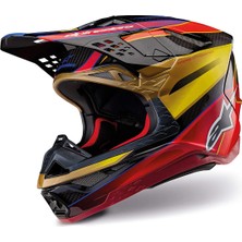 Alpinestars Supertech M10 Era Off-Road Kaskı Kırmızı  Altın