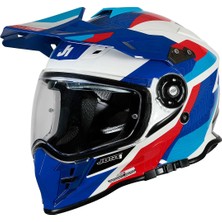 Just1 J34 Pro Globe Kapalı Motosiklet Kaskı Mavi  Beyaz  Kırmızı