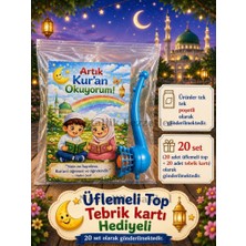 Nostaljik Lezzetler Artık Kur'an Okuyorum Hediyesi 20 Set Kur'an Kursu-Hatim Töreni Hatırası Pipo Şeklinde Üflemeli Top Tebrik Kartı Hediyeli