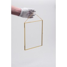 Empressco 25X20CM Dikey Pirinç Gold Cam Resim Çerçevesi, Şık Dekorasyon Parçası