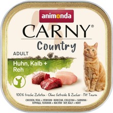 Animonda Carny Country Tavuklu, Dana Etli ve Geyik Etli Yetişkin Kedi Konservesi 100 gr