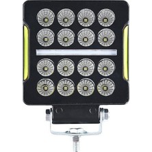 Space Offroad sis lambası kare 10,5 x 3,5 x 12cm 12-80v 35w Beyaz-amber adet / LASS351-1