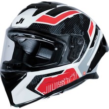 Just1 J-Str Union Kapalı Motosiklet Kaskı Kırmızı  Beyaz