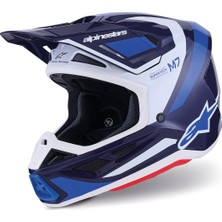 Alpinestars S-M7 Rise Off-Road Kaskı Mavi  Beyaz