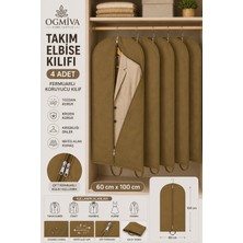 Ogmiva 4'lü Takım Elbise Kılıfı 60X100 cm Çift Fermuarlı Gamboç Elbise Kılıfı Kıyafet Koruyucu Toz Geçirmez Dolap Düzenleyici