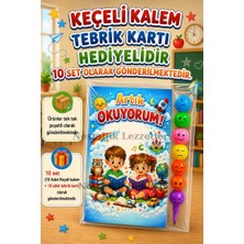 Nostaljik Lezzetler Yeni Okumayı Öğrenen Öğrencilere Hediye 10 Set Artık Okuyorum Yazılı 1. Sınıf Hatırası Keçeli Kalem Tebrik Kartı Hediyeli