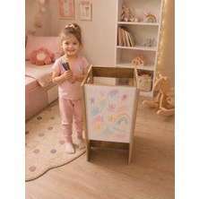 Pema Home %100 Mdf Montessori Çocuk Öğrenme Kulesi Merdiveni Oturaklı Çizim Masası