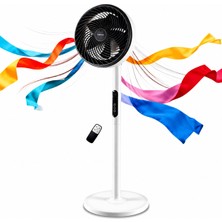 UltraTekno FS-1683HR 10 Inç Hava Sirkülasyonlu Vantilatör 80W Uzaktan Kumandalı Dokunmatik Sessiz Ayaklı Fan 90° Salınımlı Zemin Vantilatör