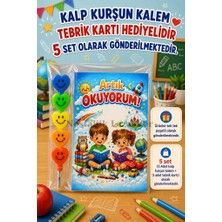 Nostaljik Lezzetler 5 Set Yeni Okumayı Öğrenen Öğrencilere Hediye Artık Okuyorum Yazılı 1. Sınıf Hatırası Kalp Kurşun Kalem Tebrik Kartı Hediyeli