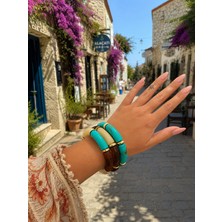 Gmn Collection Yeni Sezon Yeni Seri Summer Fashion 3lü Parlak Sedefli Lastikli Kemik Bilezik Seti